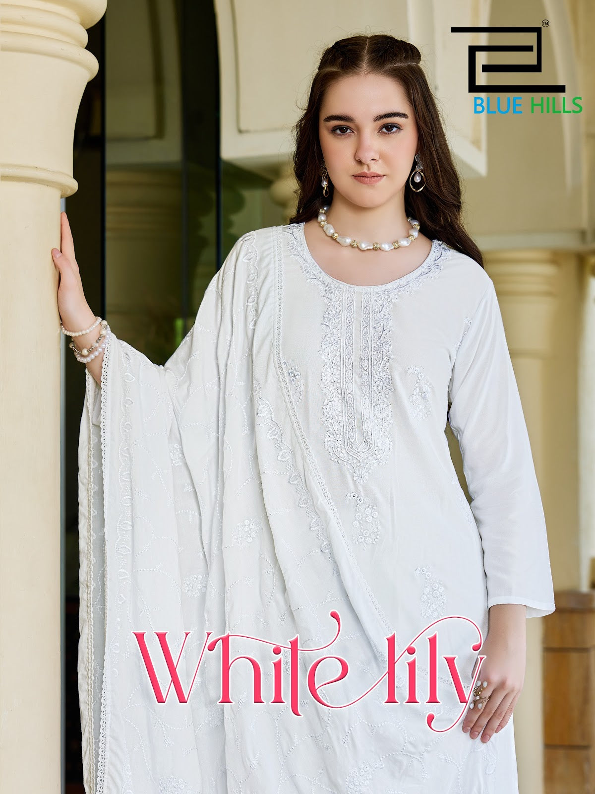 White Lily Blue Hills Rayon 14Kg Readymade Plazzo Style Suits Supplier Gujarat