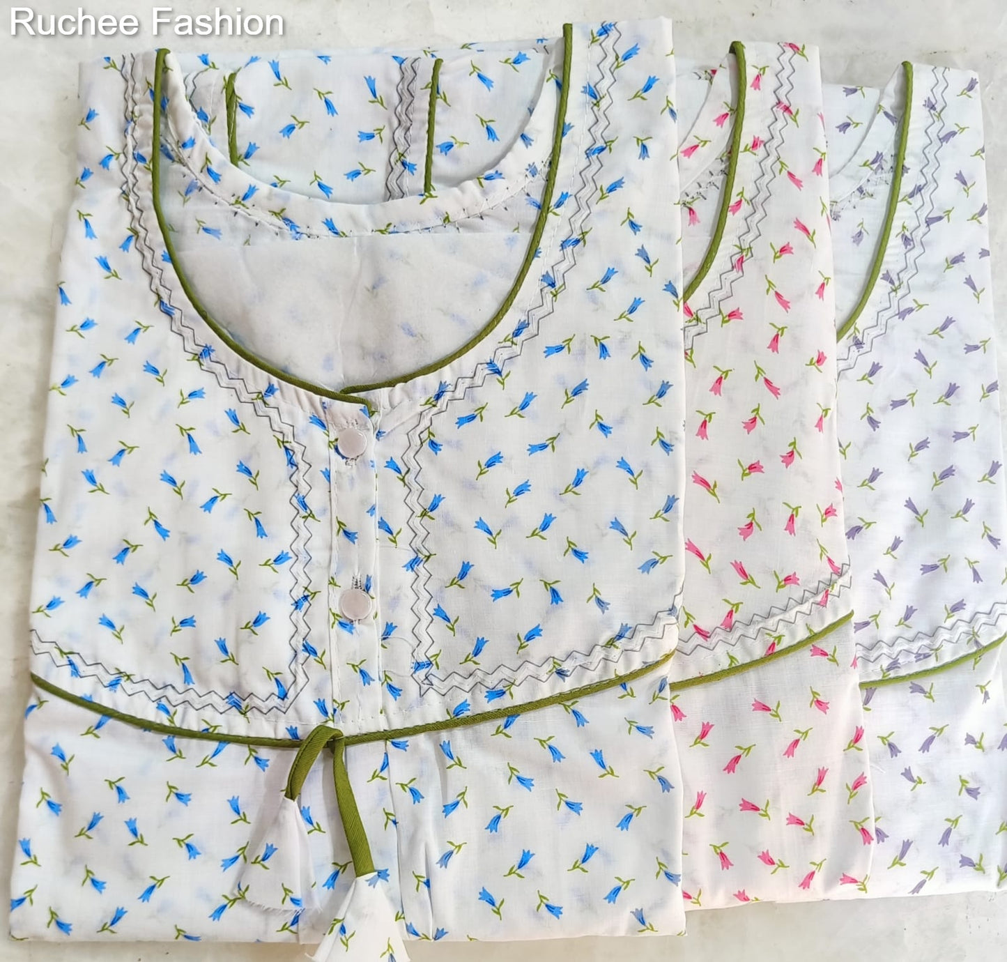 White Megya Ruchee Fashion Night Gowns Wholesale Price