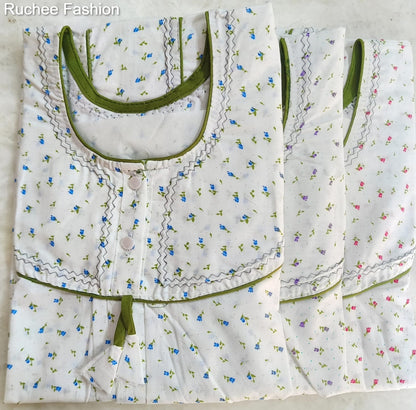 White Megya Ruchee Fashion Night Gowns Wholesale Price