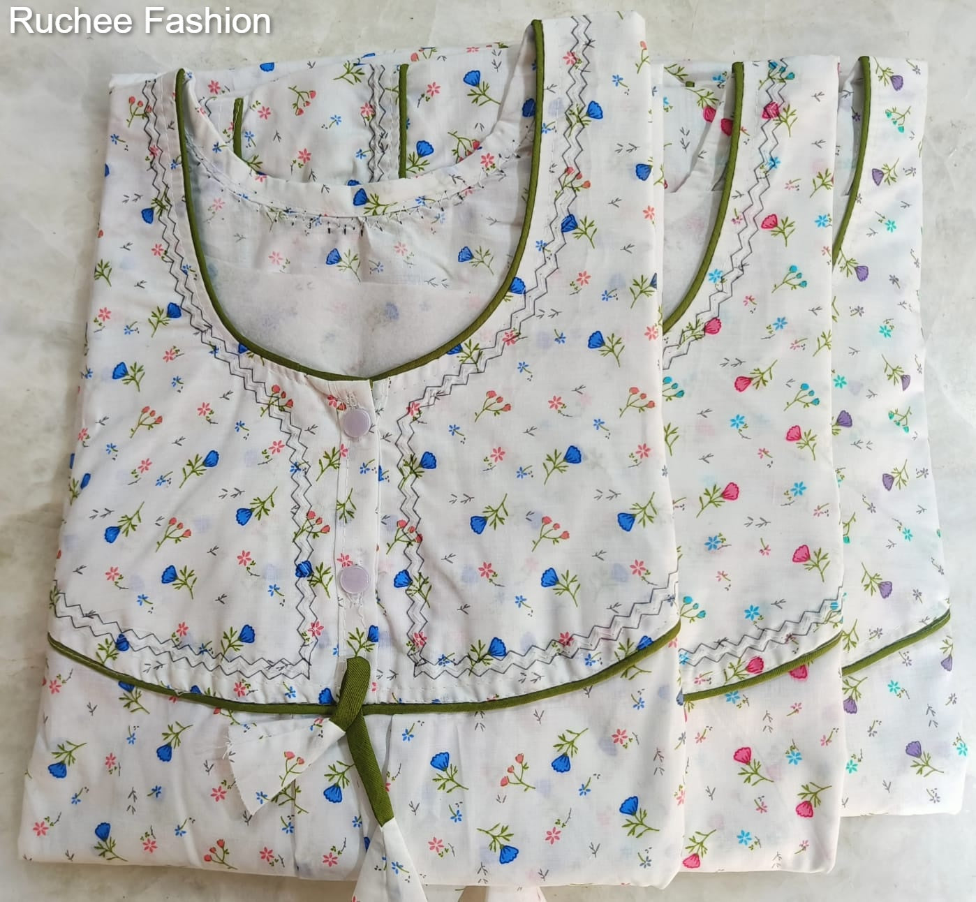 White Megya Ruchee Fashion Night Gowns Wholesale Price