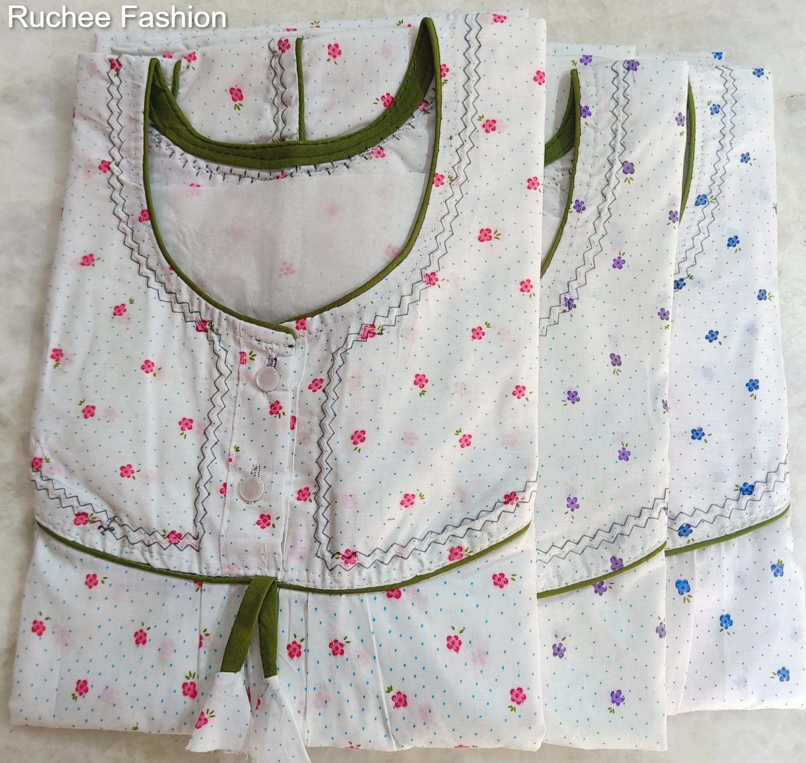 White Megya Ruchee Fashion Night Gowns Wholesale Price