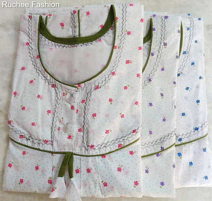 White Megya Ruchee Fashion Night Gowns Wholesale Price