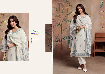 White O Queen Avon Trendz Linen Pant Style Suits Manufacturer India