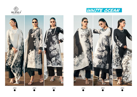 White Ocean Rupali Muslin Pant Style Suits Manufacturer