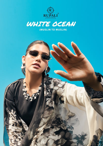 White Ocean Rupali Muslin Pant Style Suits Manufacturer