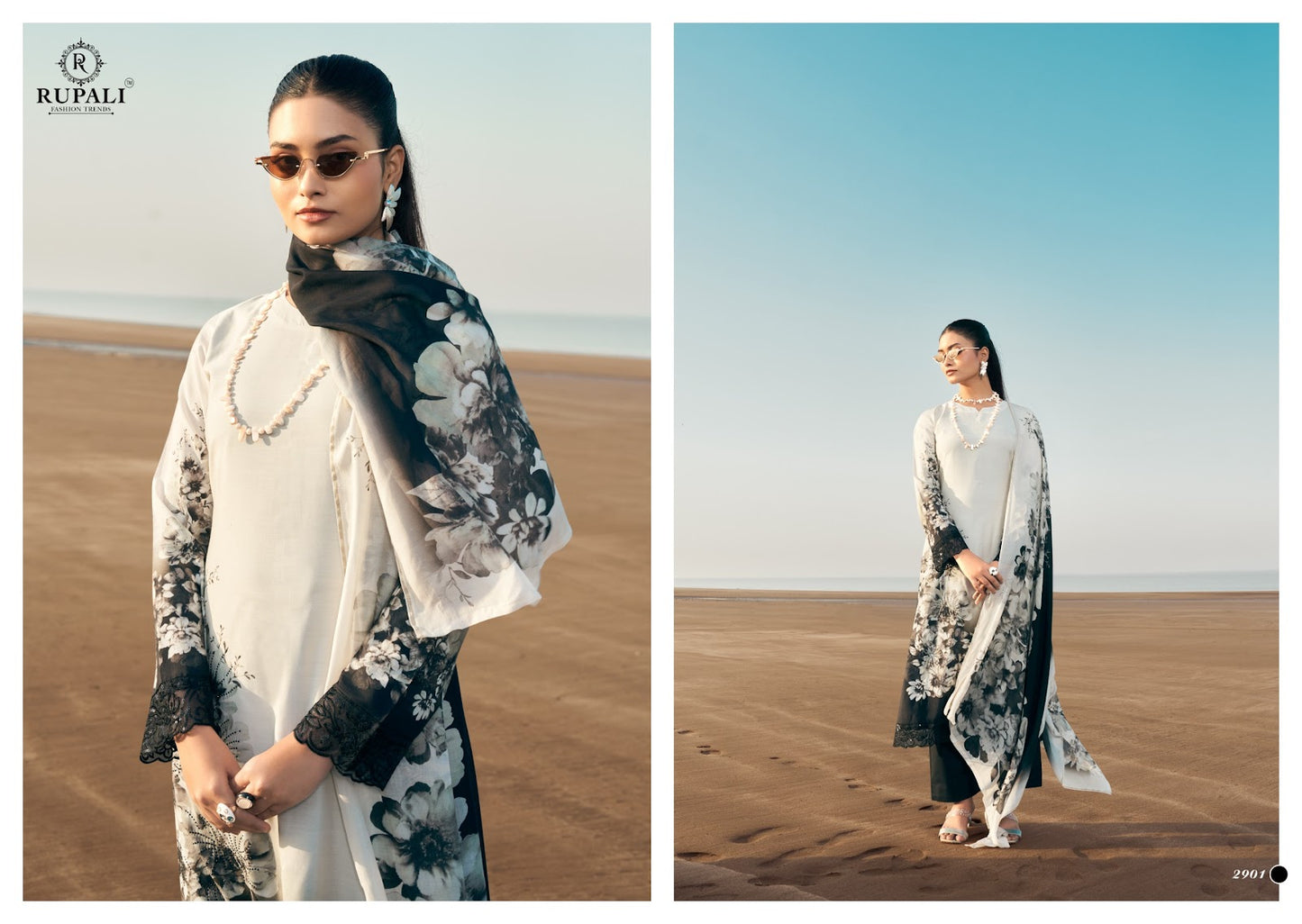 White Ocean Rupali Muslin Pant Style Suits Manufacturer