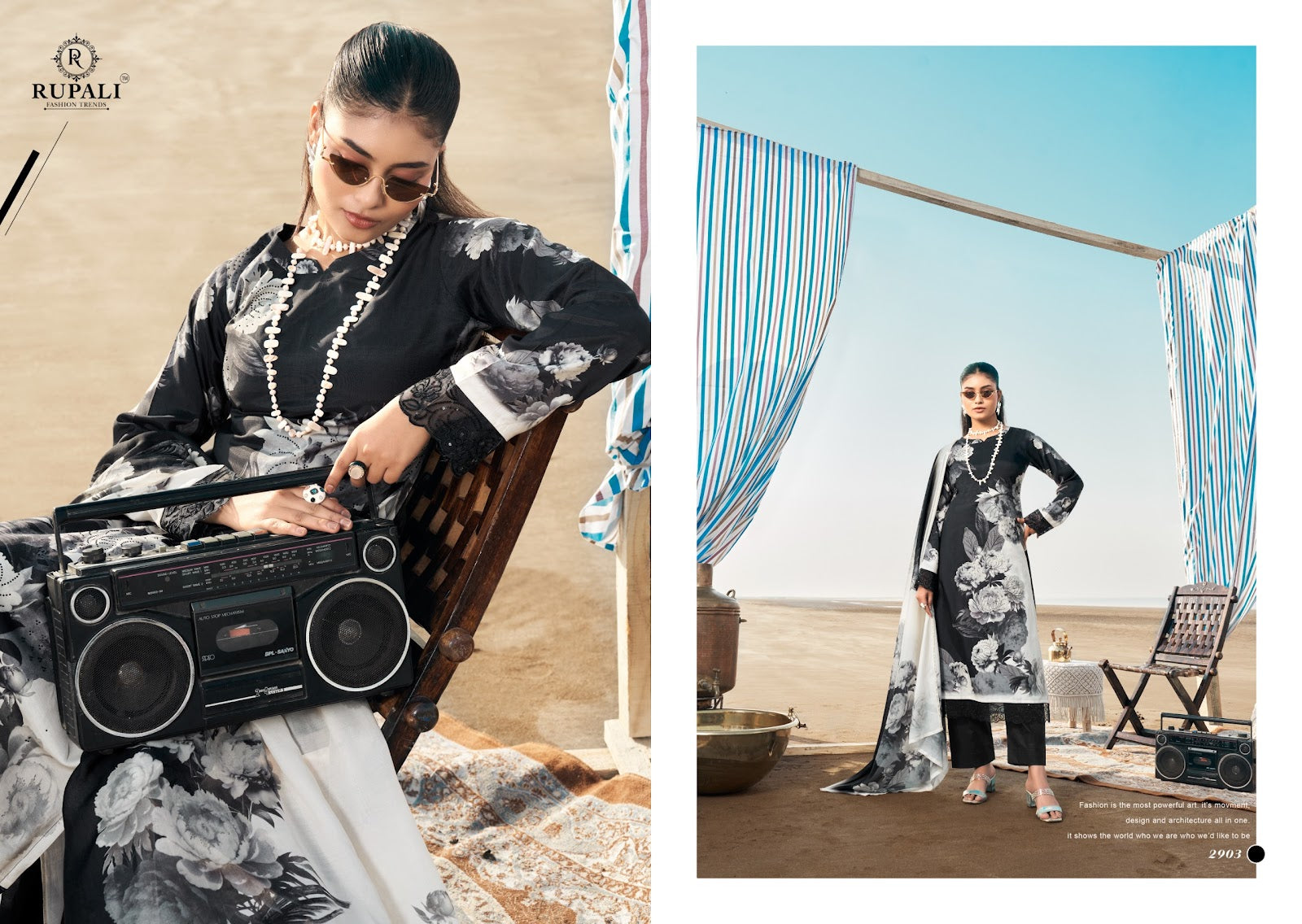 White Ocean Rupali Muslin Pant Style Suits Manufacturer