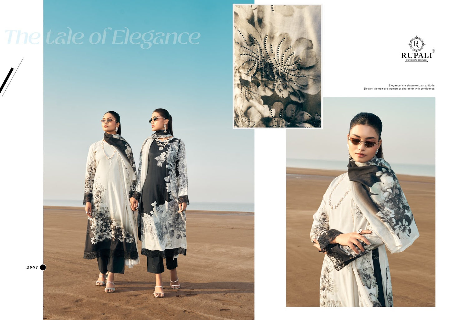 White Ocean Rupali Muslin Pant Style Suits Manufacturer