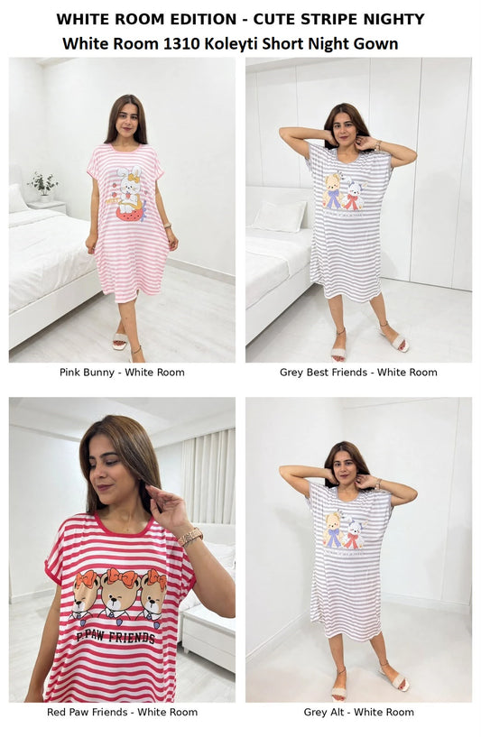 White Room 1310 Koleyti Short Night Gown Manufacturer Ahmedabad