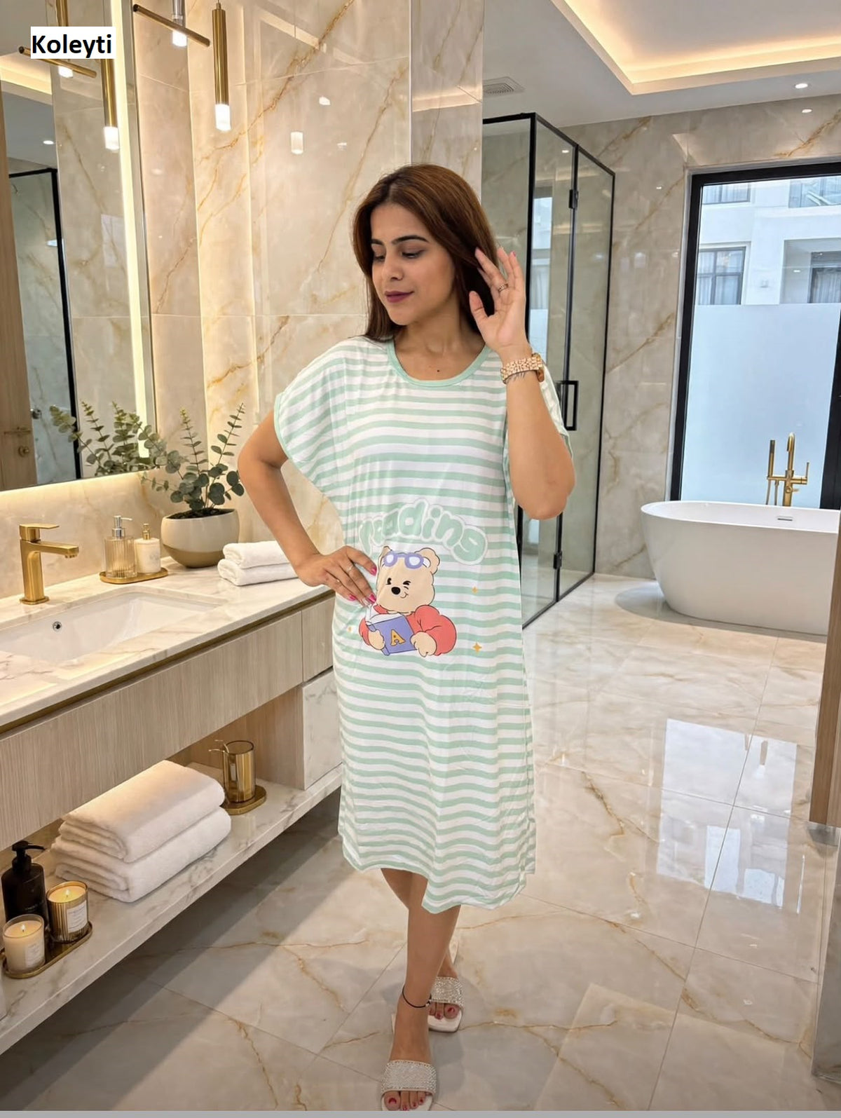 White Room 1310 Koleyti Short Night Gown Manufacturer Ahmedabad