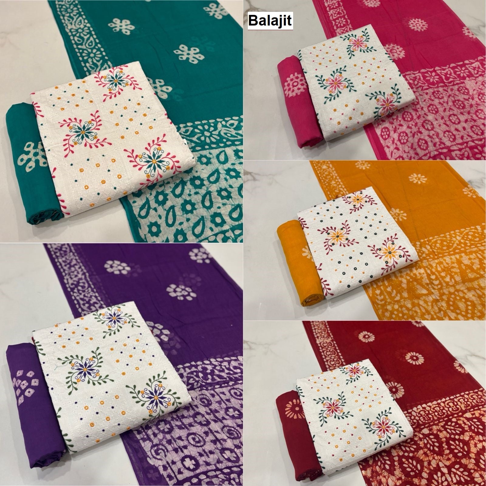 White Special Vol 2 Balajit Satin Salwar Suits Exporter India