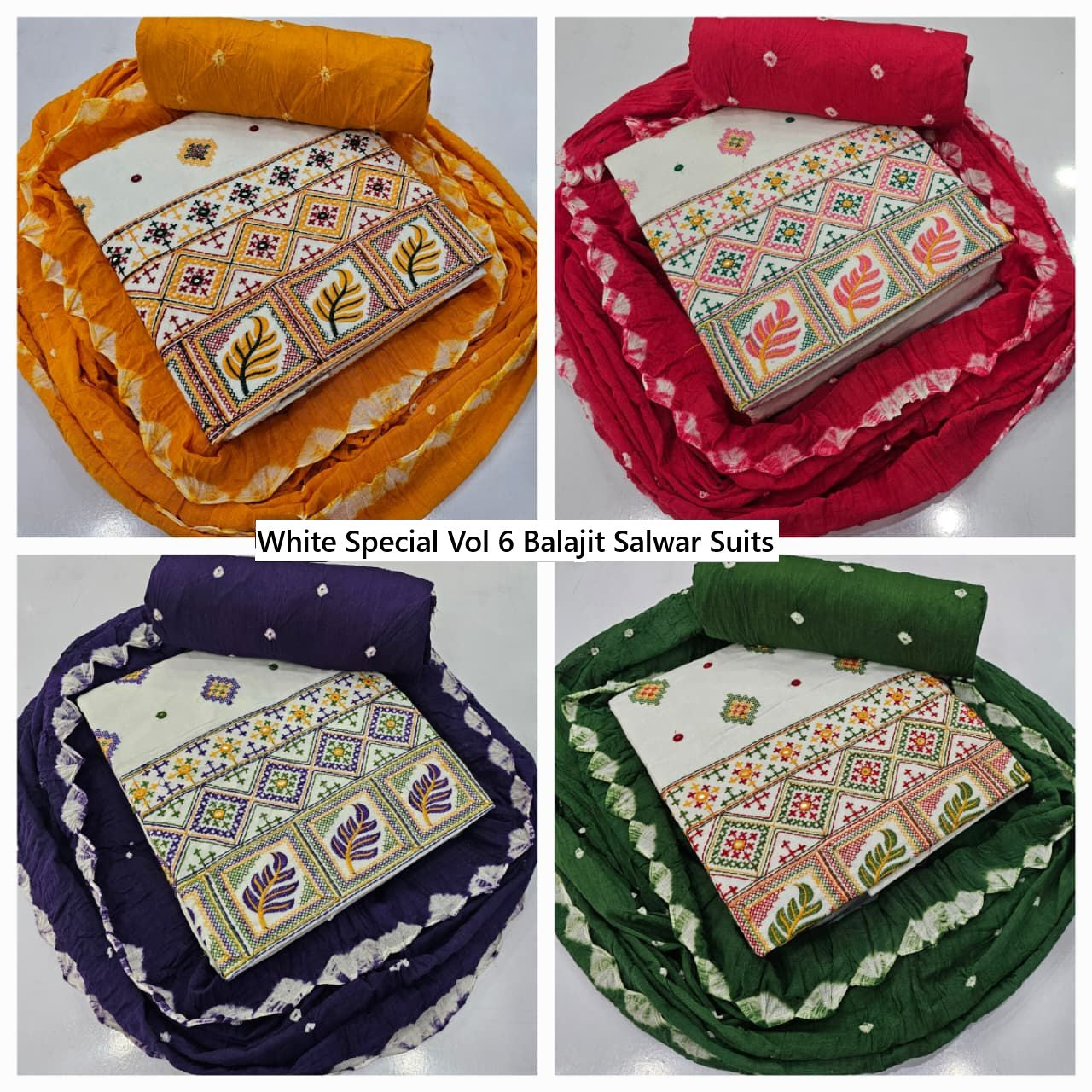 White Special Vol 6 Balajit Salwar Suits Exporter Gujarat