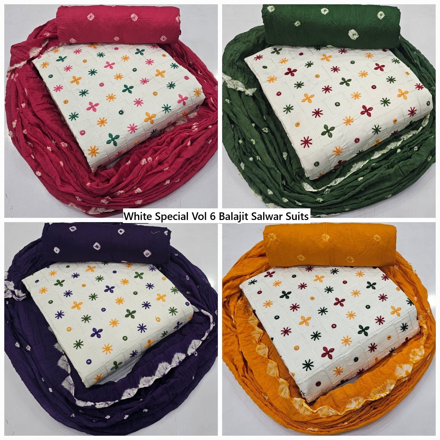 White Special Vol 6 Balajit Salwar Suits Exporter Gujarat