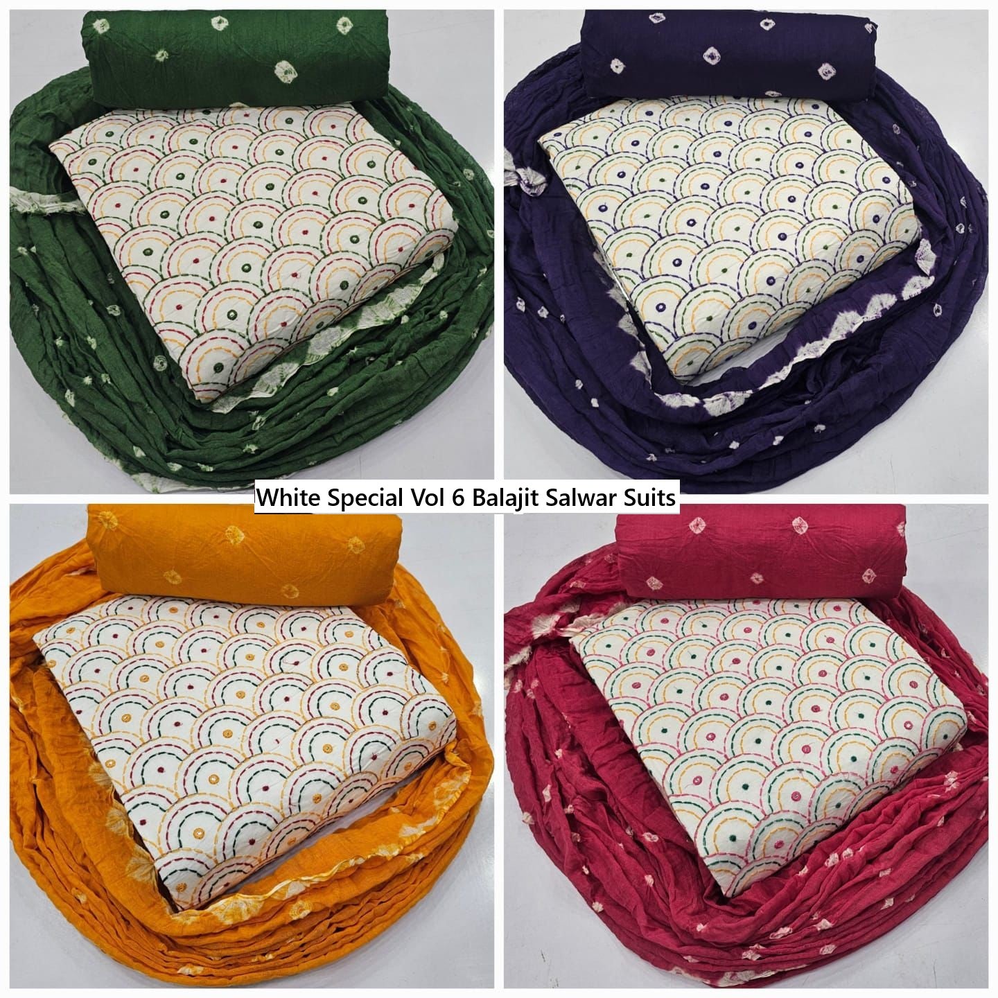 White Special Vol 6 Balajit Salwar Suits Exporter Gujarat