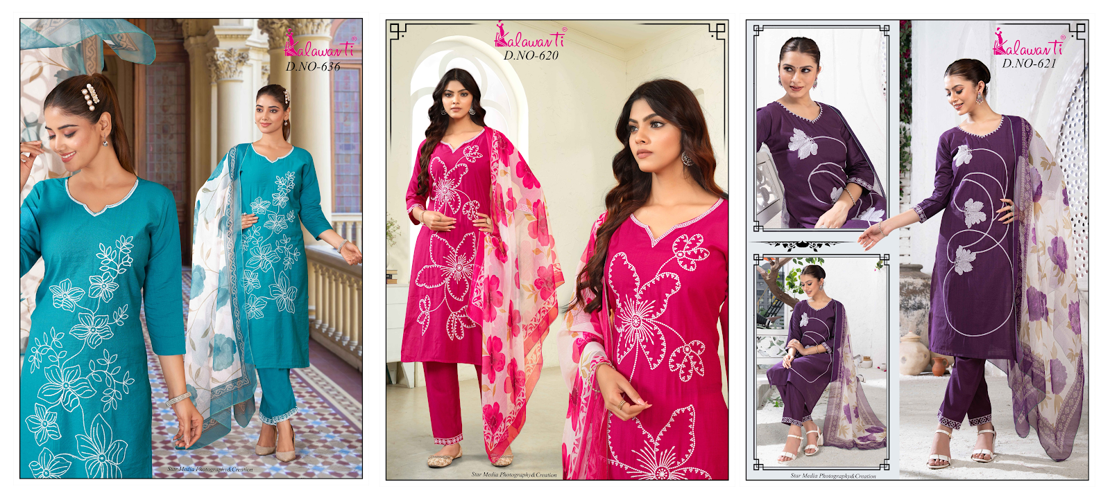 White Thread Work 2909 Kalawanti Vatican Readymade Pant Style Suits Manufacturer India