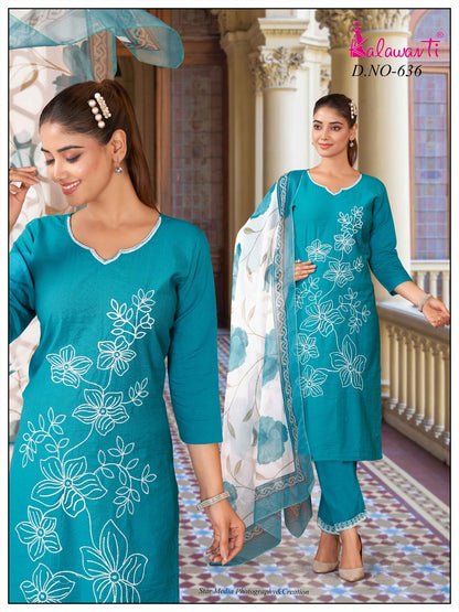 White Thread Work 2909 Kalawanti Vatican Readymade Pant Style Suits Manufacturer India