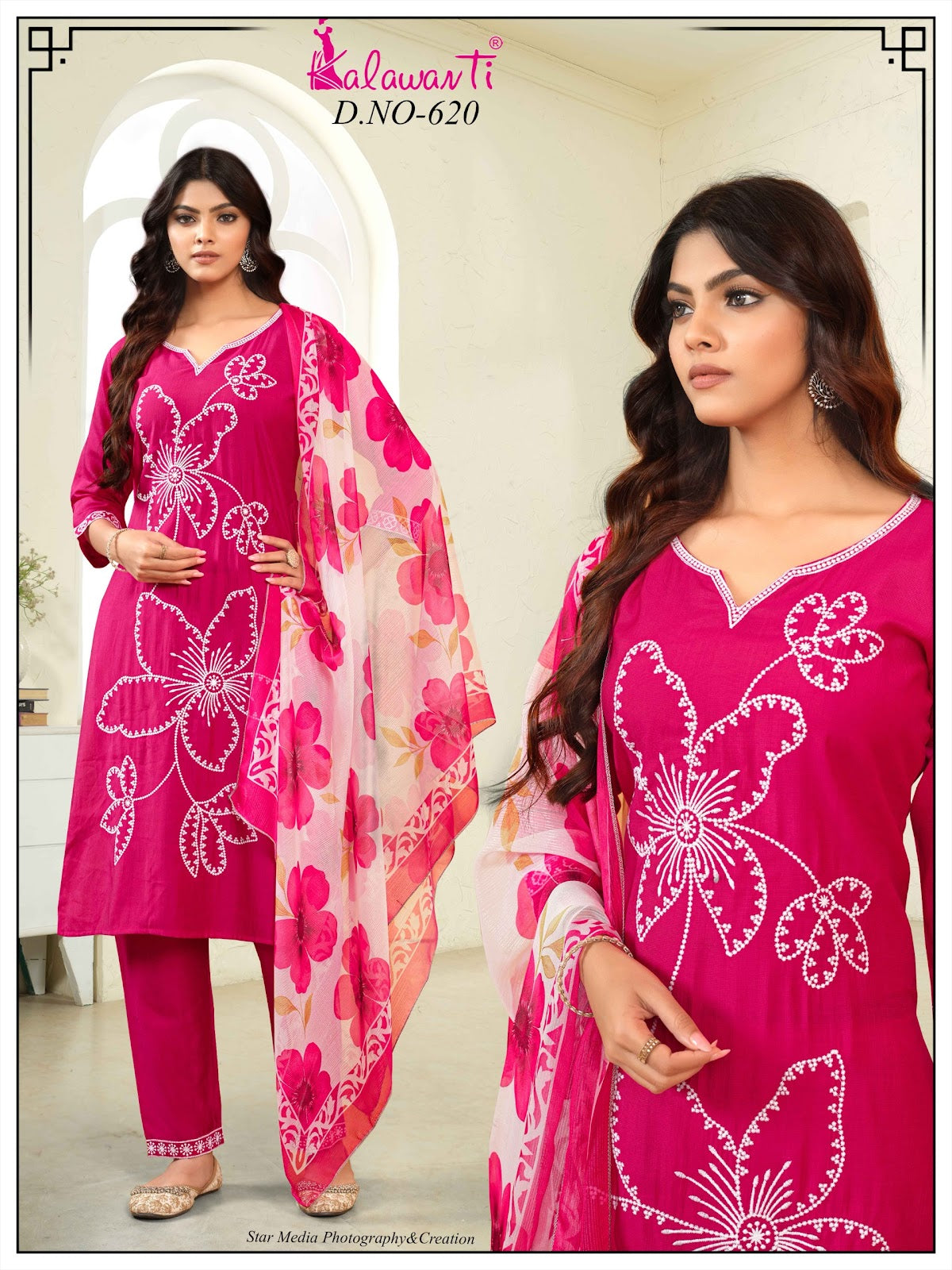 White Thread Work 2909 Kalawanti Vatican Readymade Pant Style Suits Manufacturer India