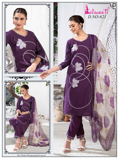 White Thread Work 2909 Kalawanti Vatican Readymade Pant Style Suits Manufacturer India