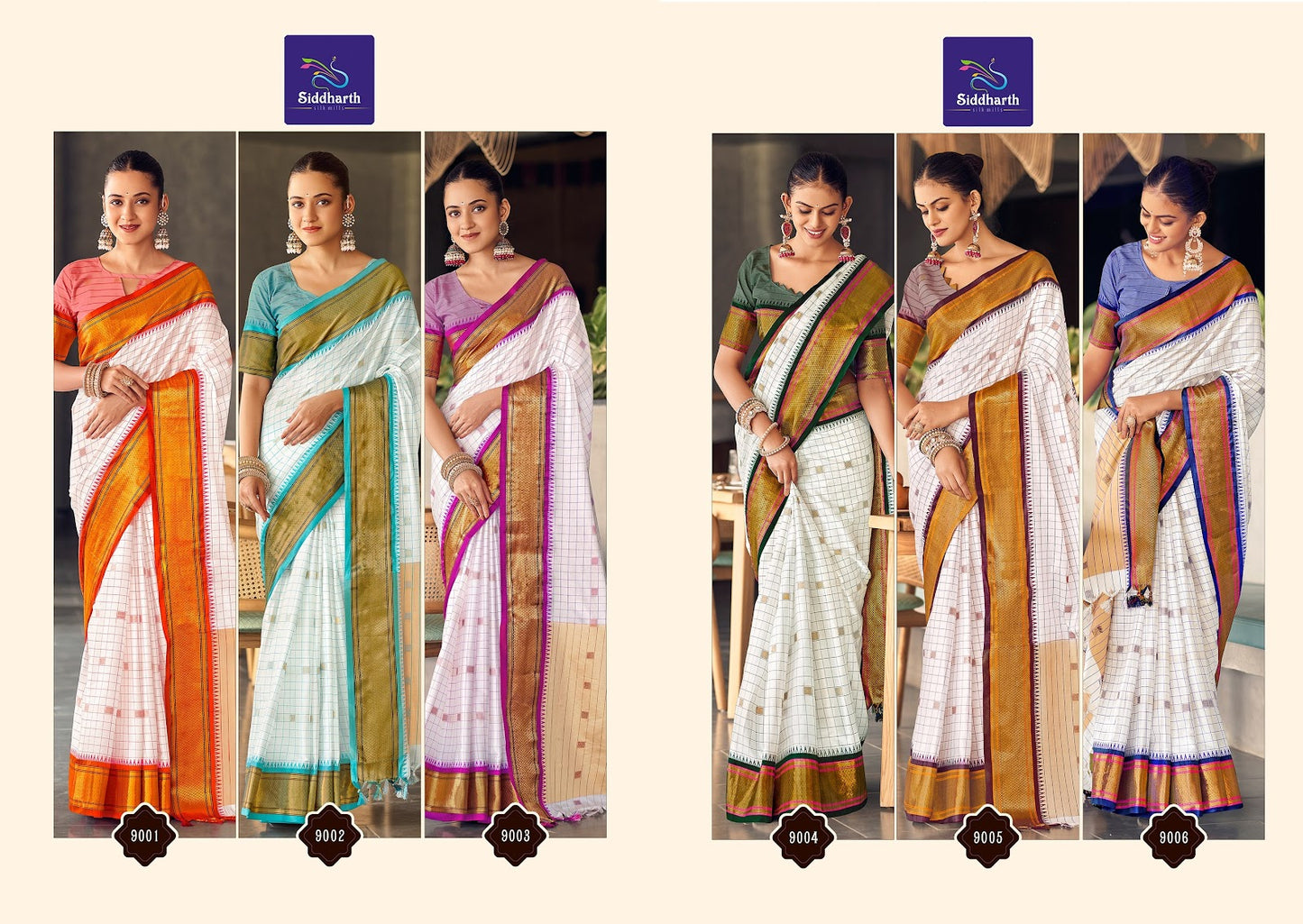 White Woven Siddharth Silk Sarees Wholesaler