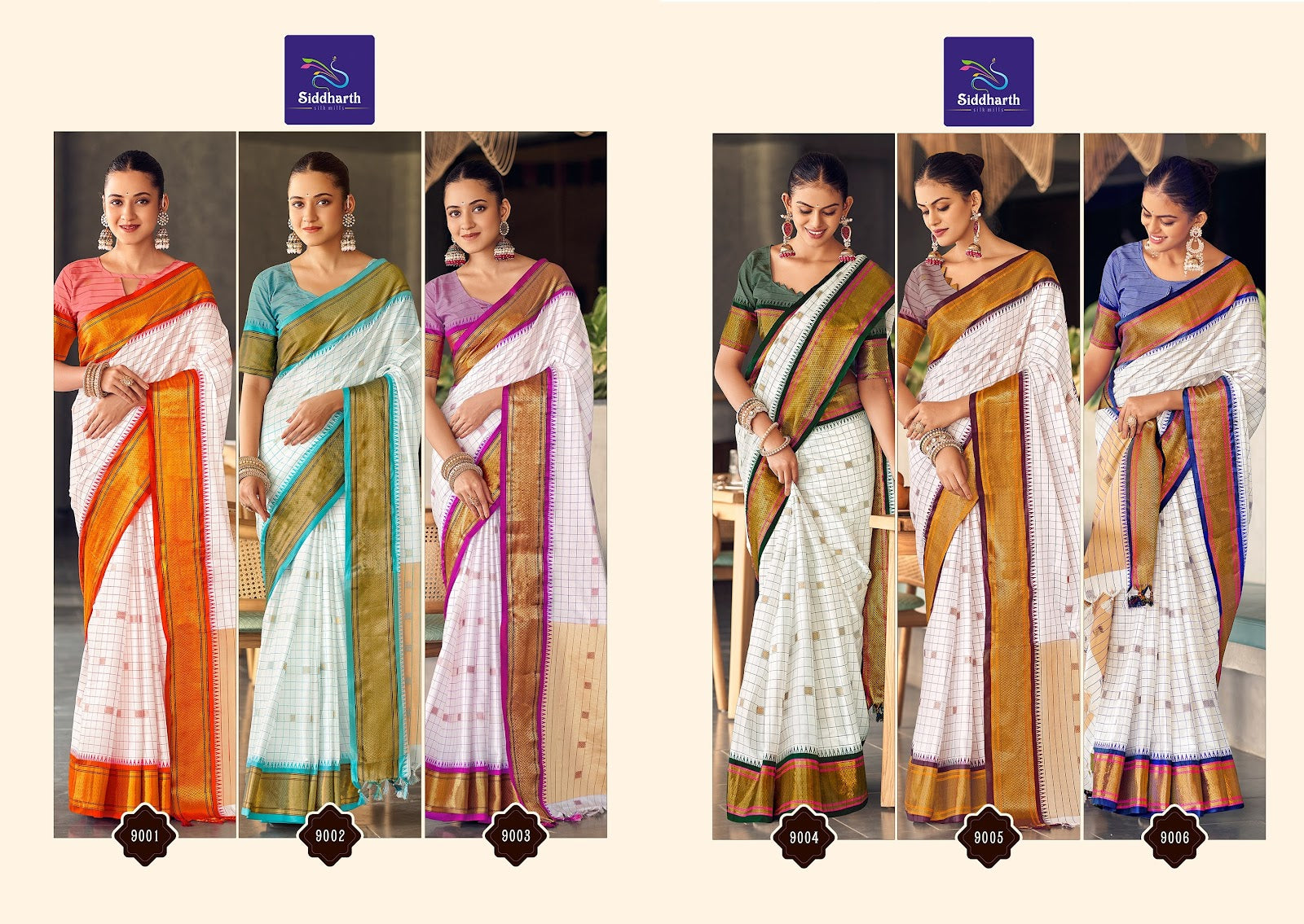 White Woven Siddharth Silk Sarees Wholesaler
