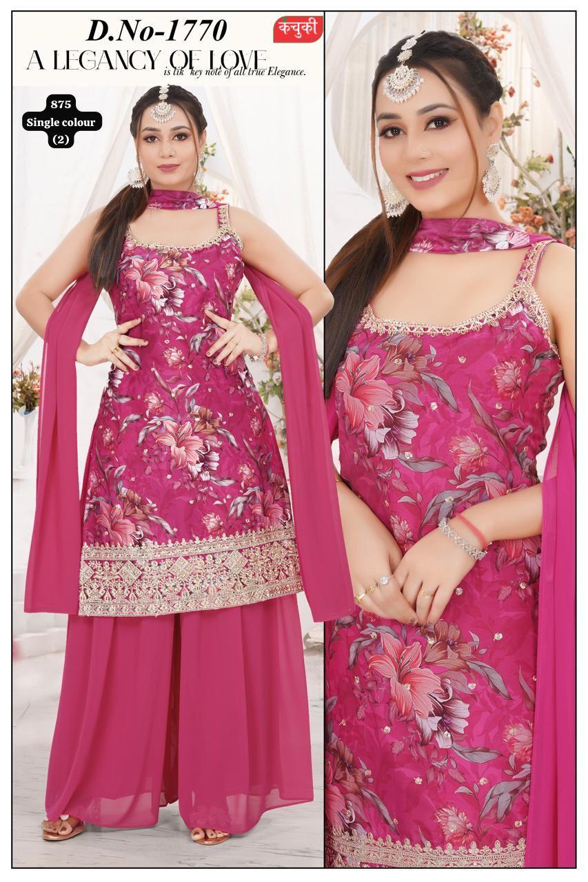 Wholesale Floral Embroidered Palazzo Suit | Latest Ethnic Wear Collection | Manufacturer Direct Price