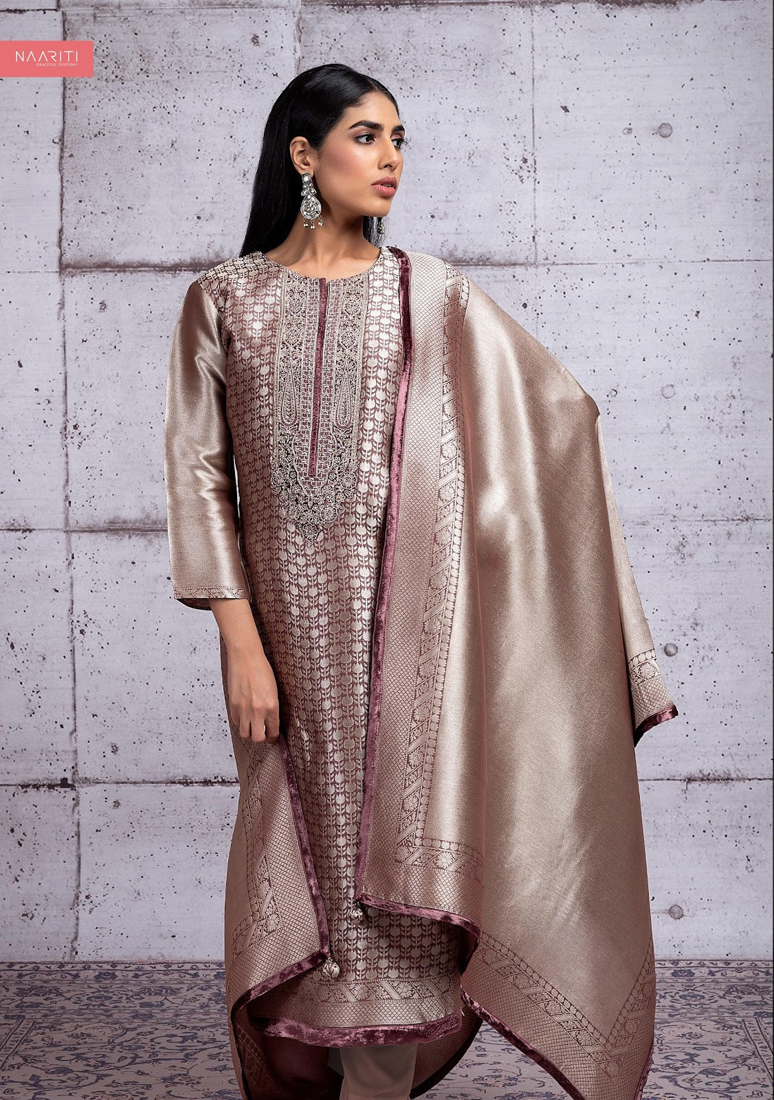 Widad Naariti Silk Jacquard Velvet Suits Wholesaler