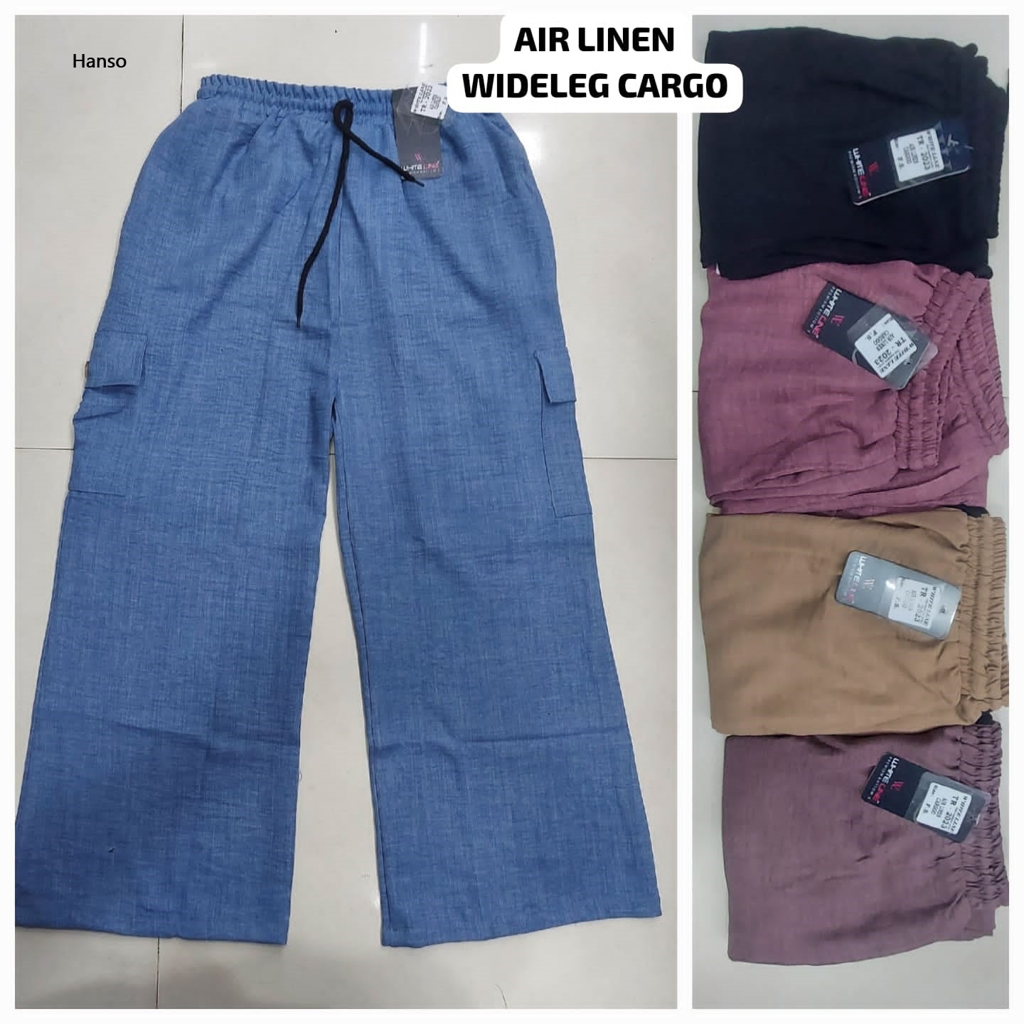 Wide Leg 0704 Hanso Linen Women Cargo Pants Manufacturer Ahmedabad
