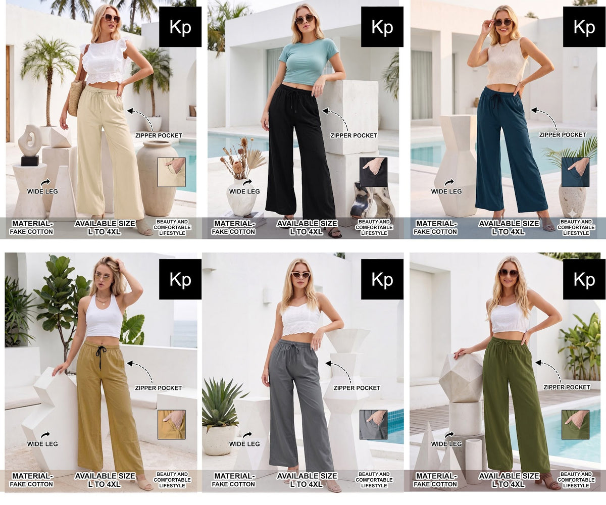 Wide Leg Pants Kp Cotton Branded Palazzo Wholesaler India