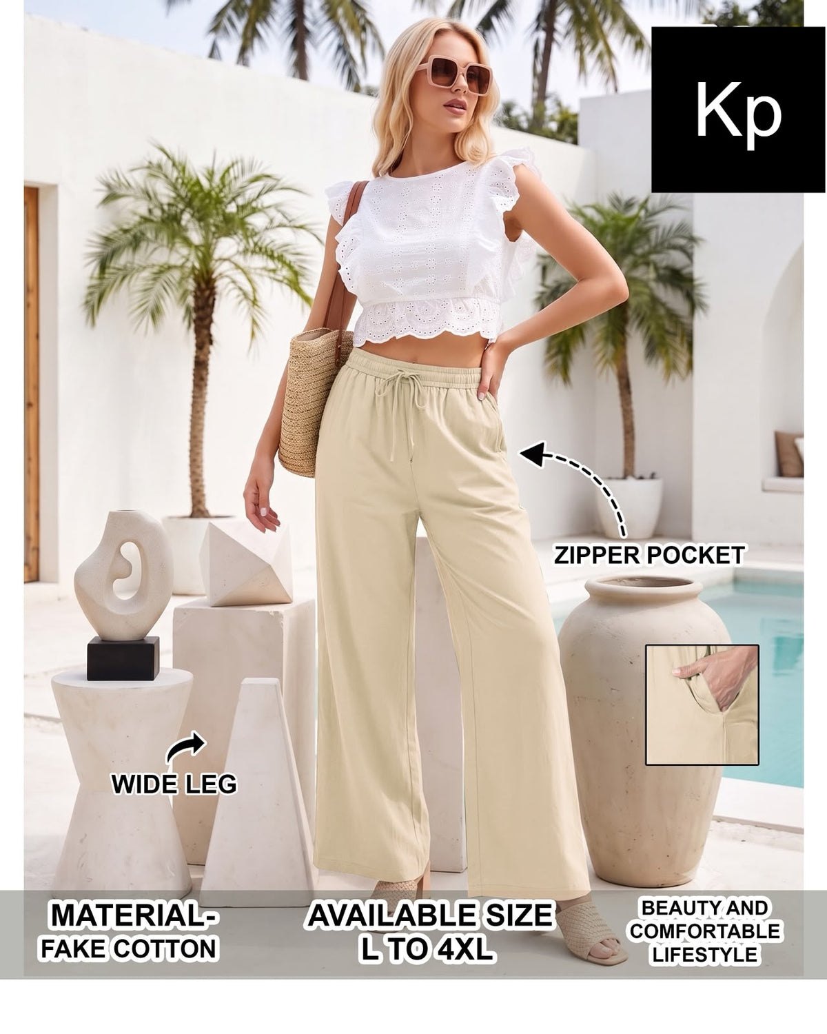 Wide Leg Pants Kp Cotton Branded Palazzo Wholesaler India