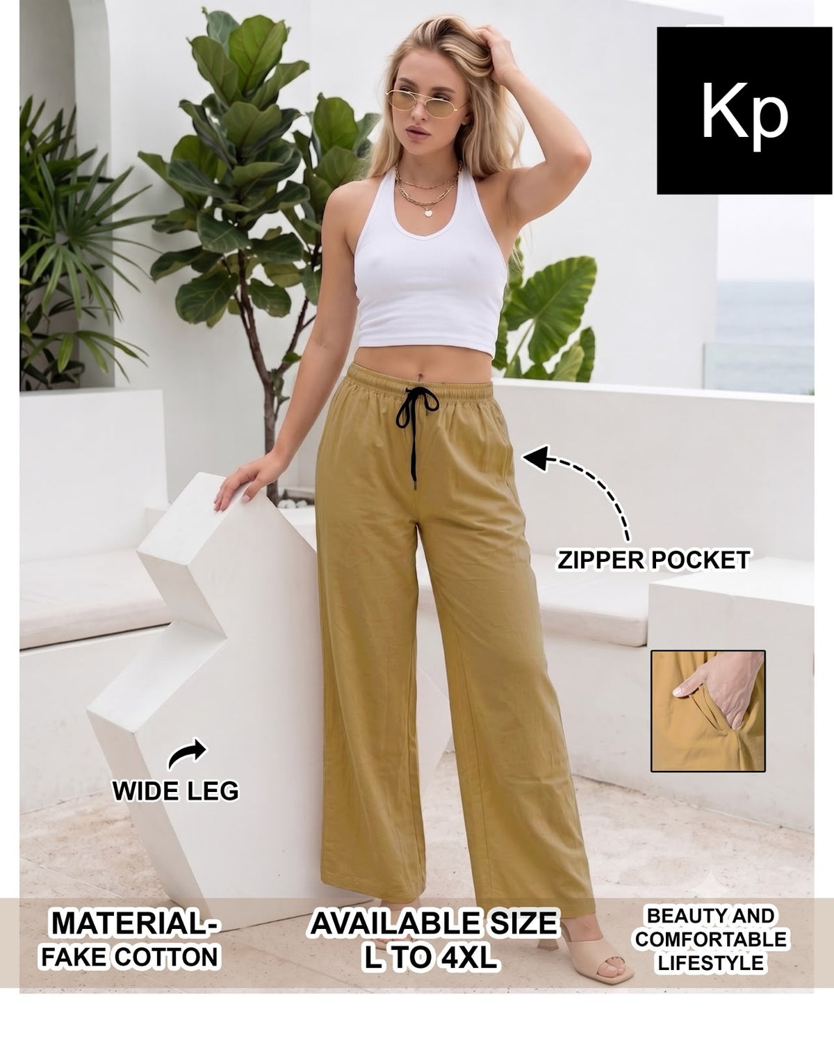 Wide Leg Pants Kp Cotton Branded Palazzo Wholesaler India