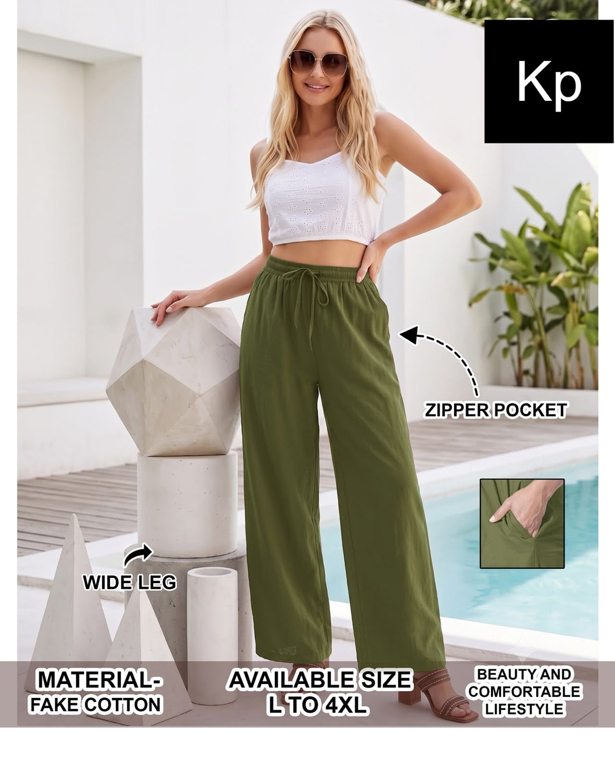 Wide Leg Pants Kp Cotton Branded Palazzo Wholesaler India