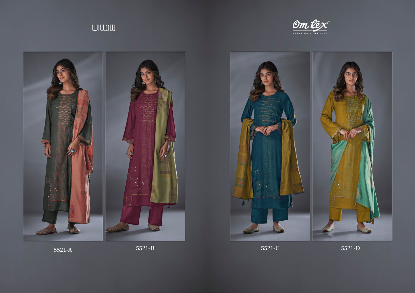 Willow Omtex Daisy Silk Pant Style Suits Wholesale Price