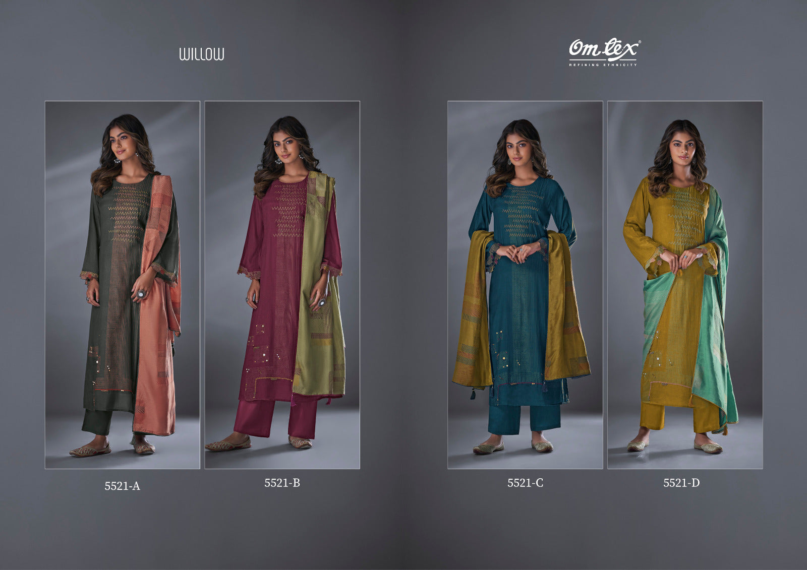 Willow Omtex Daisy Silk Pant Style Suits Wholesale Price