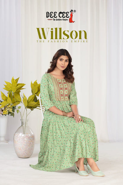 Willson Deecee Rayon Anarkali Kurtis Wholesale Price