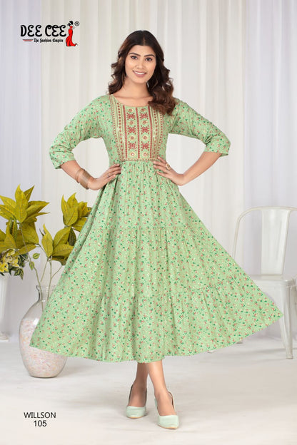 Willson Deecee Rayon Anarkali Kurtis Wholesale Price