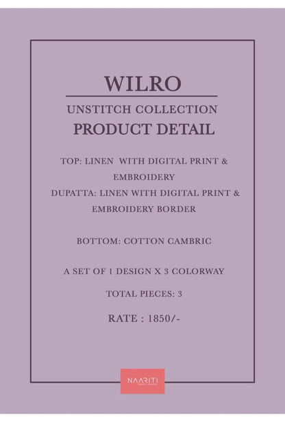 Wilro Naariti Linen Pant Style Suits Wholesale Price