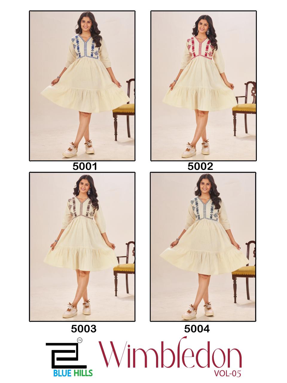 wimbledon vol 5 blue hills cotton midi dress exporter india