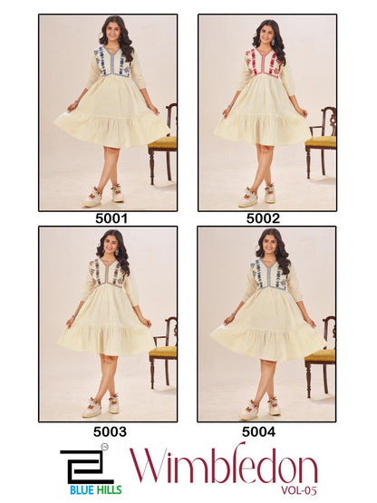 wimbledon vol 5 blue hills cotton midi dress exporter india