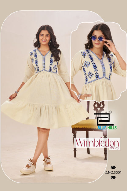 wimbledon vol 5 blue hills cotton midi dress exporter india