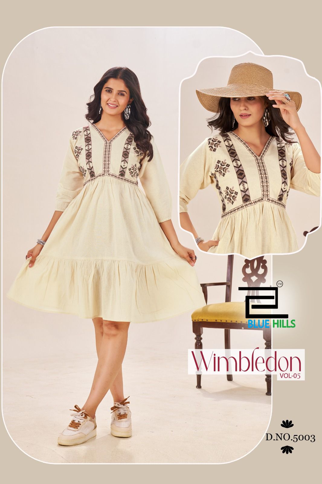 wimbledon vol 5 blue hills cotton midi dress exporter india