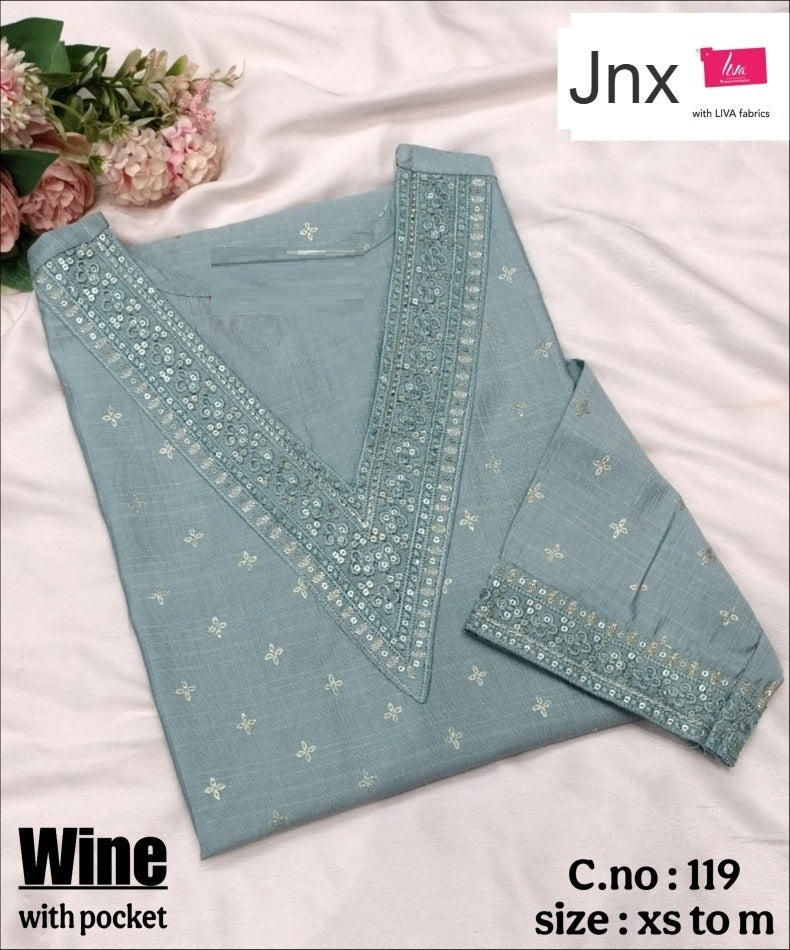 Wine 270626 Jnx Vertican Kurti With Pocket Exporter Ahmedabad