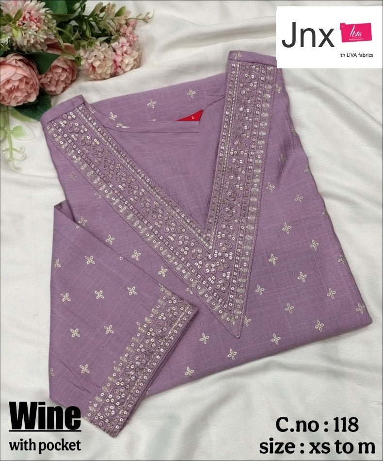 Wine 270626 Jnx Vertican Kurti With Pocket Exporter Ahmedabad