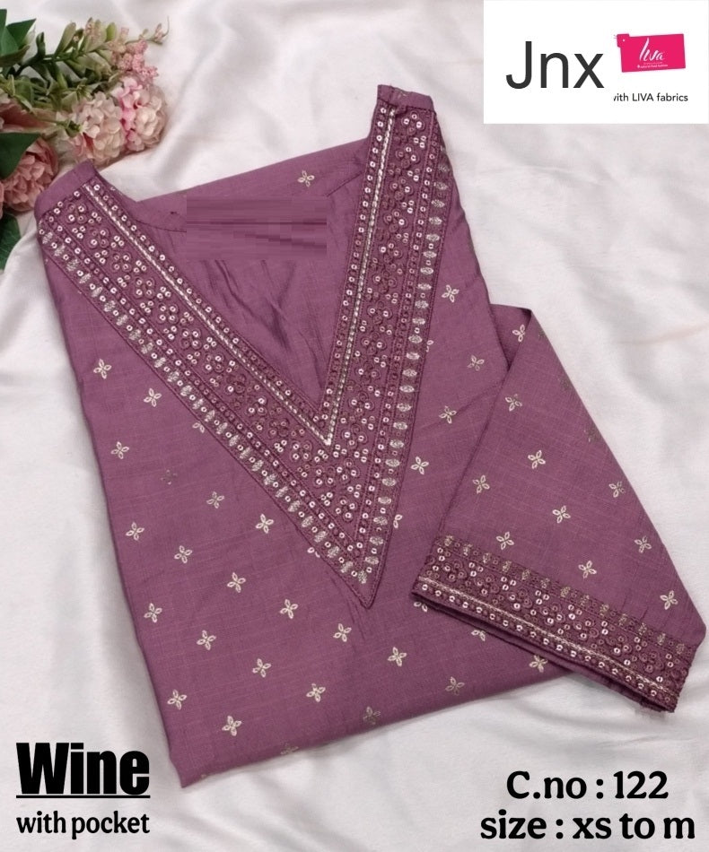 Wine 270626 Jnx Vertican Kurti With Pocket Exporter Ahmedabad