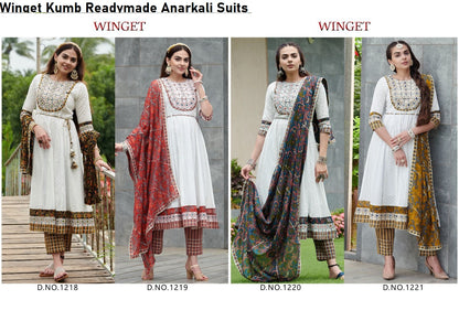 Winget Kumb Cotton Readymade Anarkali Suits Supplier Gujarat