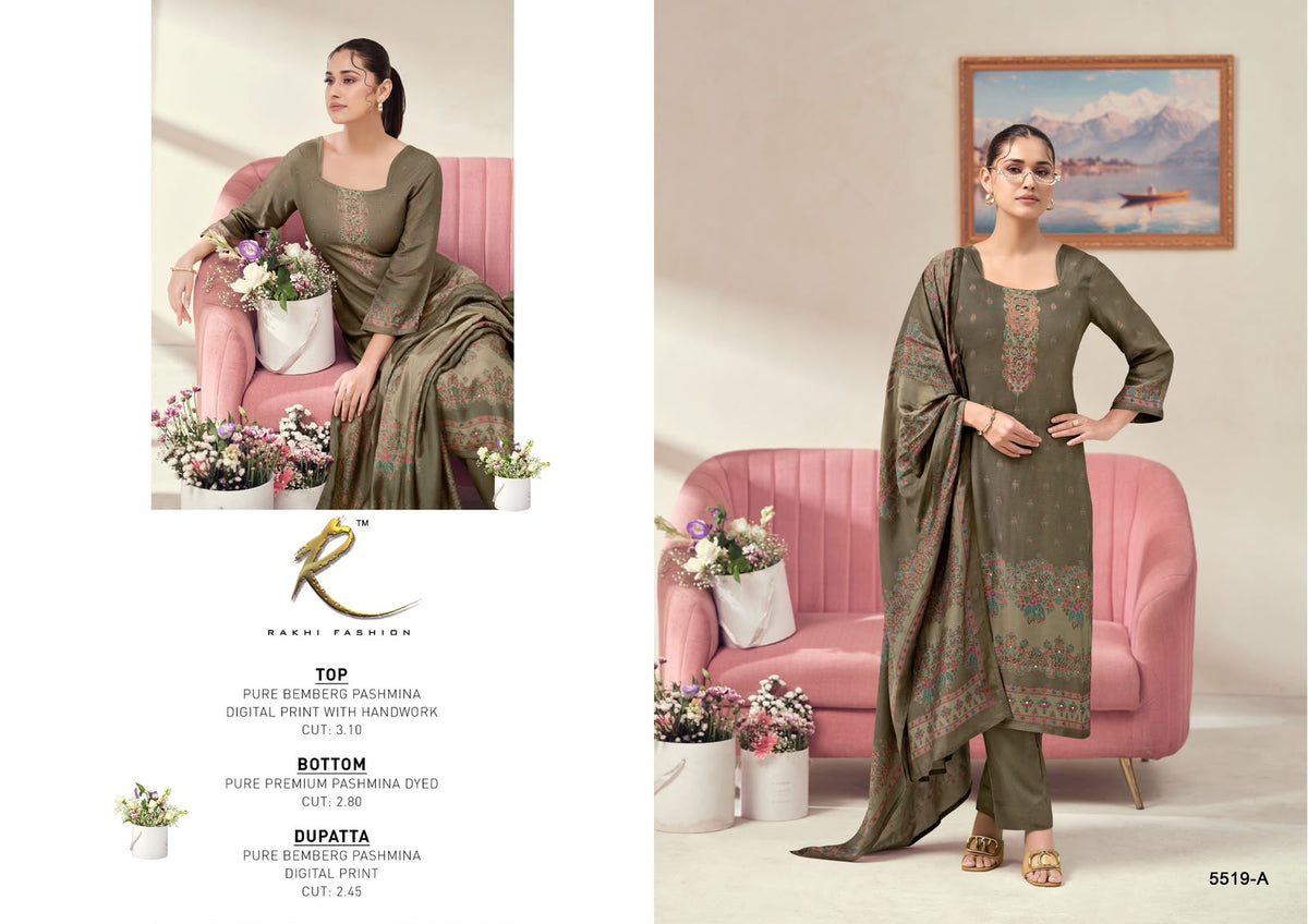 Winter Andaaz Rakhi Fashion Bemberg Pashmina Suits Wholesaler Gujarat