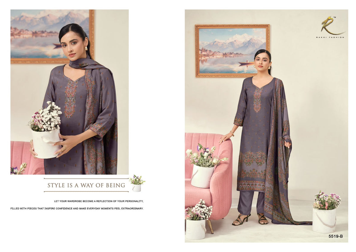 Winter Andaaz Rakhi Fashion Bemberg Pashmina Suits Wholesaler Gujarat