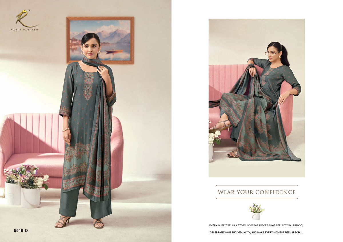 Winter Andaaz Rakhi Fashion Bemberg Pashmina Suits Wholesaler Gujarat