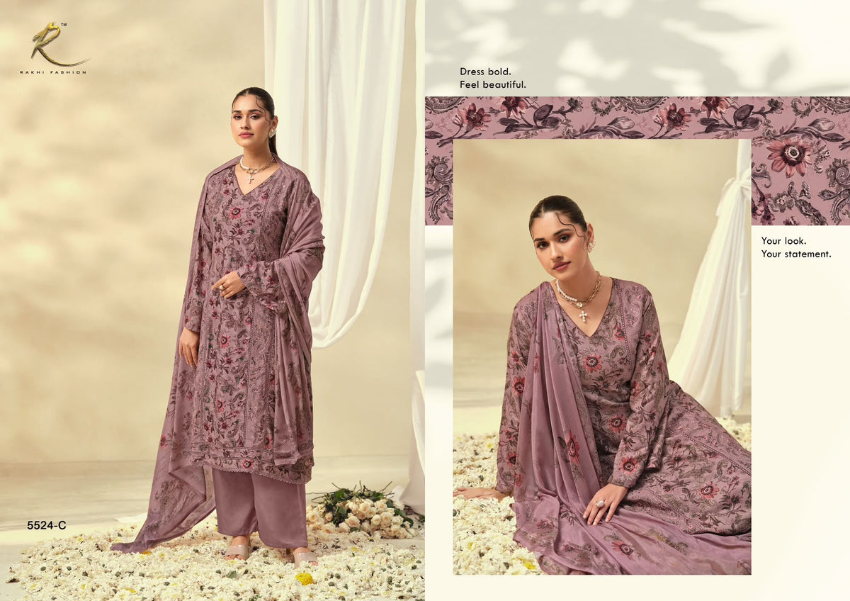 Winter E Jahan 5524 Rakhi Fashion Pashmina Suits Supplier India