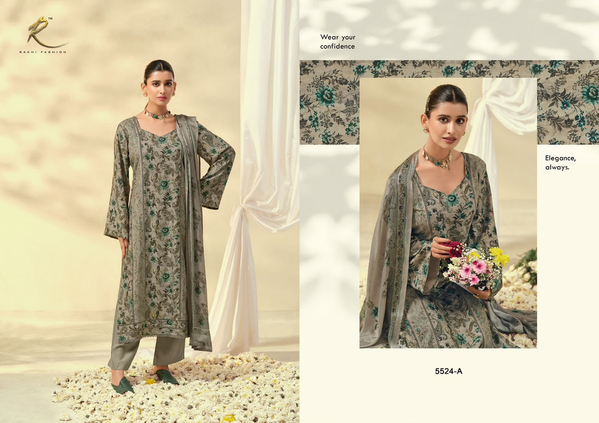 Winter E Jahan 5524 Rakhi Fashion Pashmina Suits Supplier India