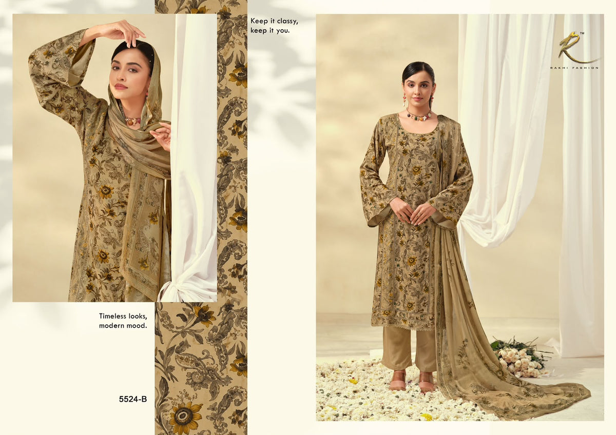Winter E Jahan 5524 Rakhi Fashion Pashmina Suits Supplier India
